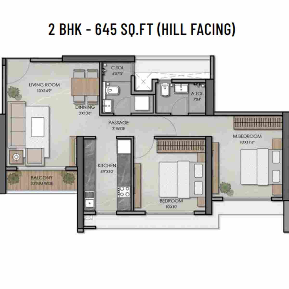 Ashar-Arize-Floor-Plan-2-BHK-645-sqft